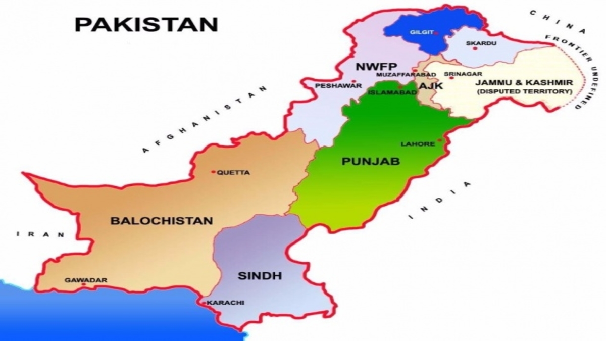 pakistan map with provincial boundaries